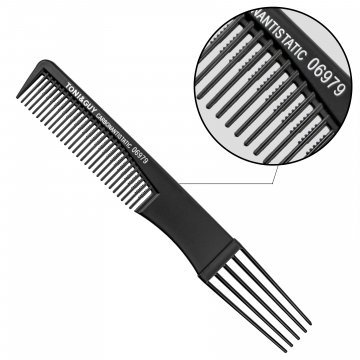 Гребень Carbon T&G черный двухсторонний 06979